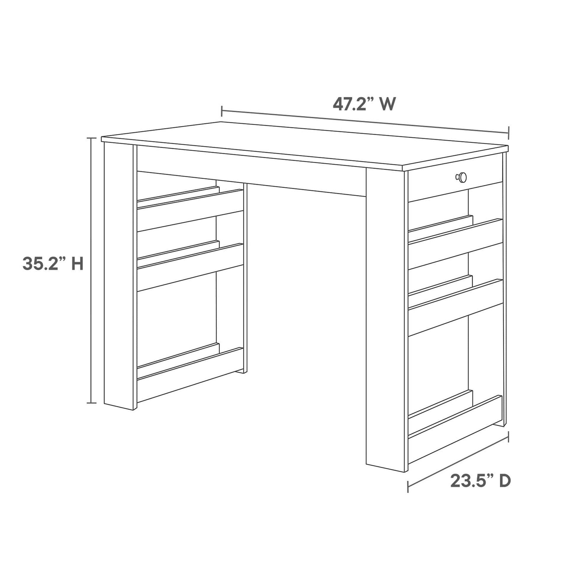 Galley kitchen island and stools blueprint with storage, 47.2W x 23.5D x 35.2H, HouseOfZazla on Tampa Home & Garden Store