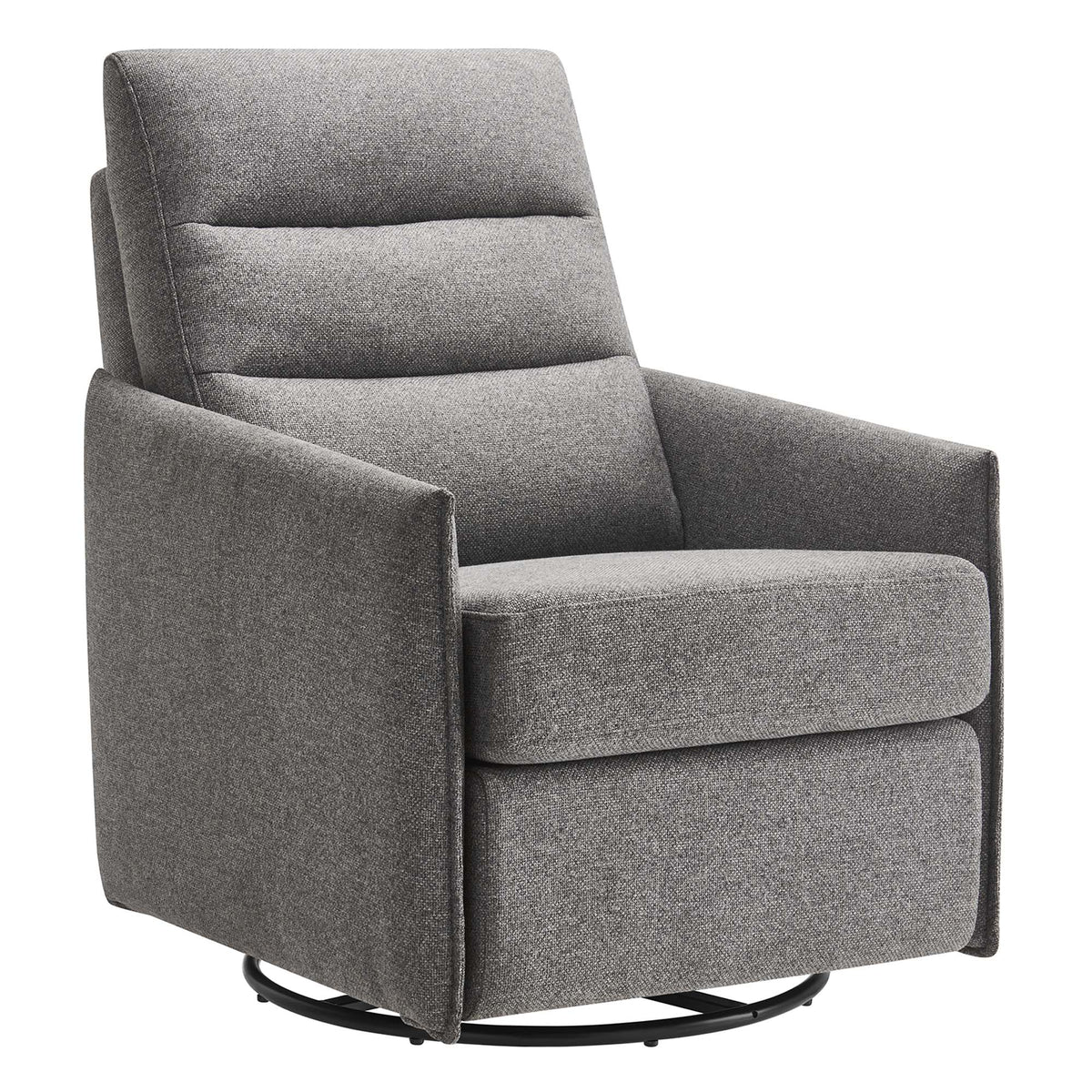 Etta Upholstered Fabric Lounge Chair by Modway, gray textured fabric with round metal base on Tampa Home & Garden Store