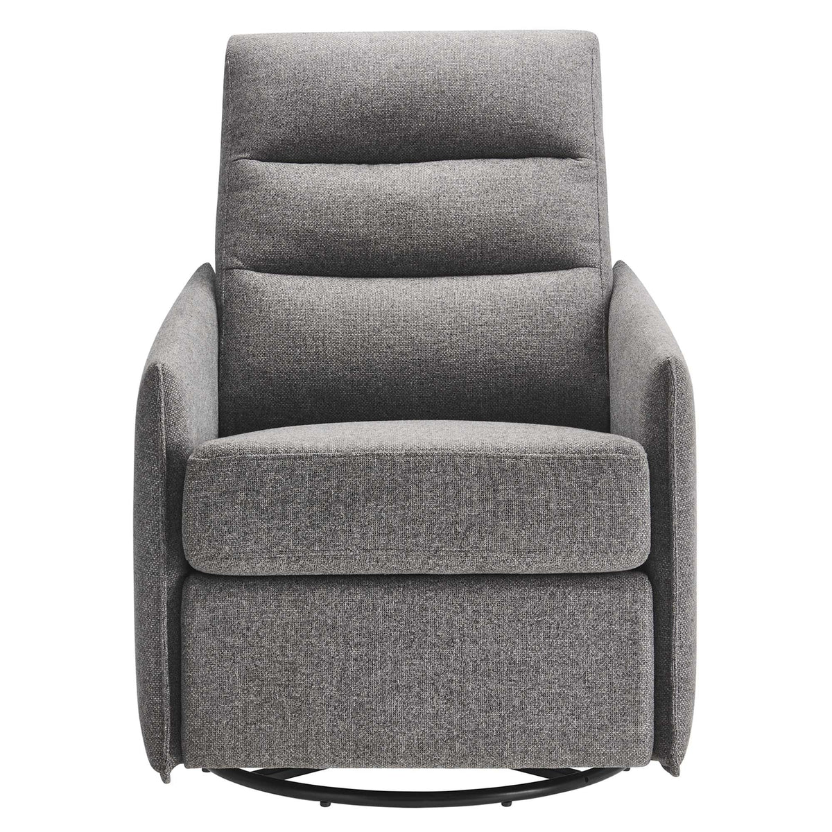 Etta Upholstered Fabric Lounge Chair in grey with cushioned back and armrests on Tampa Home & Garden Store
