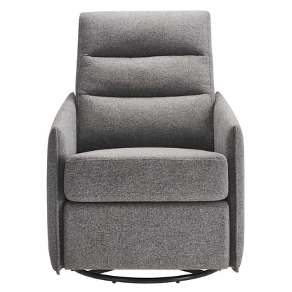 Etta Upholstered Fabric Lounge Chair in grey with cushioned back and armrests on Tampa Home & Garden Store