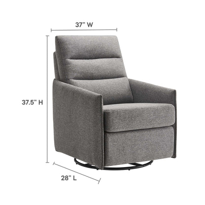 Etta Upholstered Fabric Lounge Chair by Modway in gray textured fabric with cushioned back on Tampa Home & Garden Store