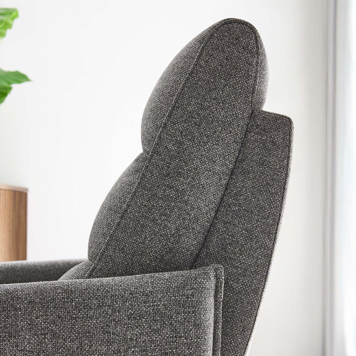 Etta Lounge Chair gray tweed fabric by Modway side profile on Tampa Home & Garden Store