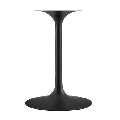 Lippa round dining table pedestal base, black metal, flared stem, round foot on Tampa Home & Garden Store