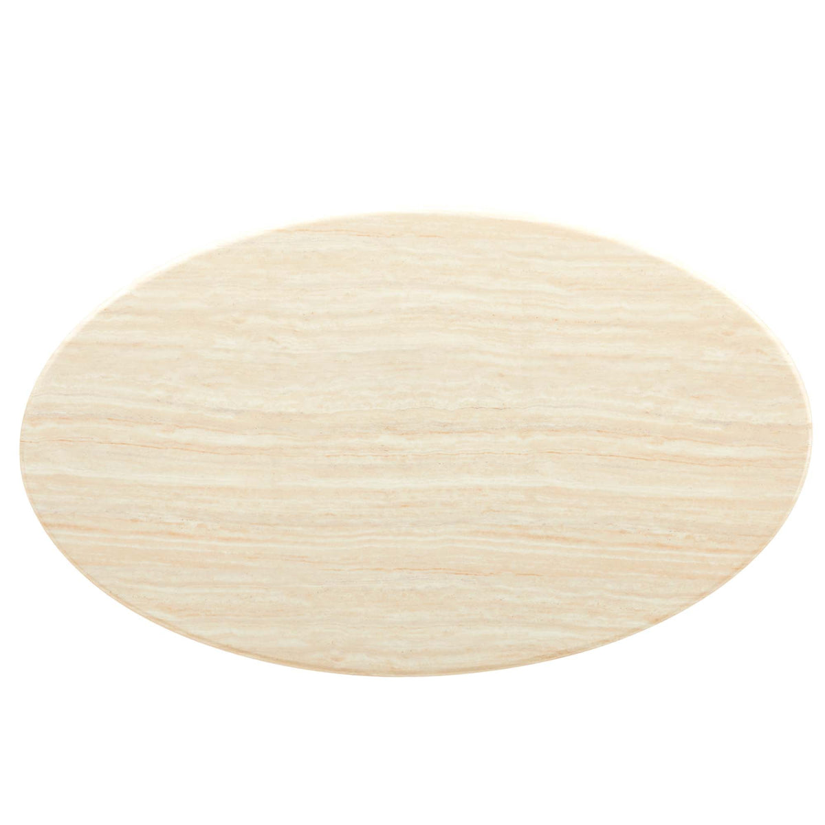 Lippa oval faux travertine dining table top in pale beige with subtle veining by Modway on Tampa Home & Garden Store