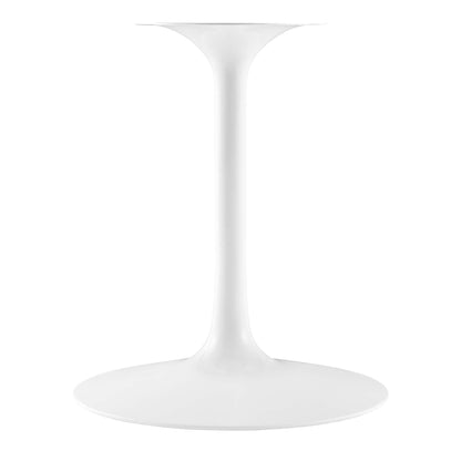 Lippa oval faux travertine dining table base in white tulip pedestal with round plinth on Tampa Home & Garden Store