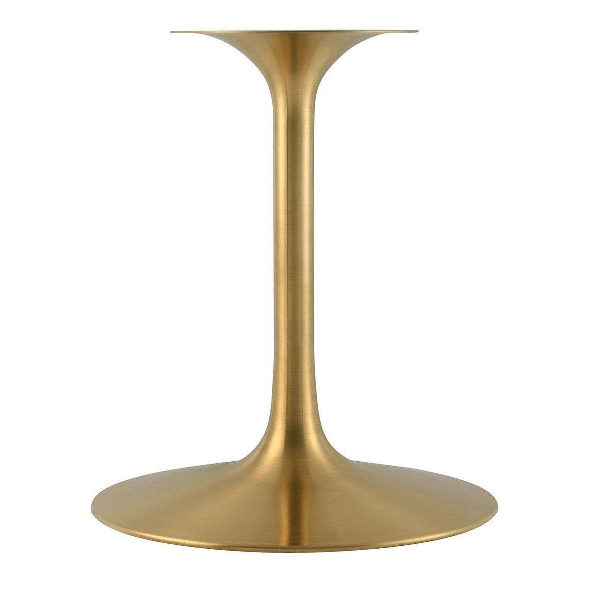 Lippa Oval Faux Travertine dining table base in brass with trumpet pedestal by Modway on Tampa Home & Garden Store
