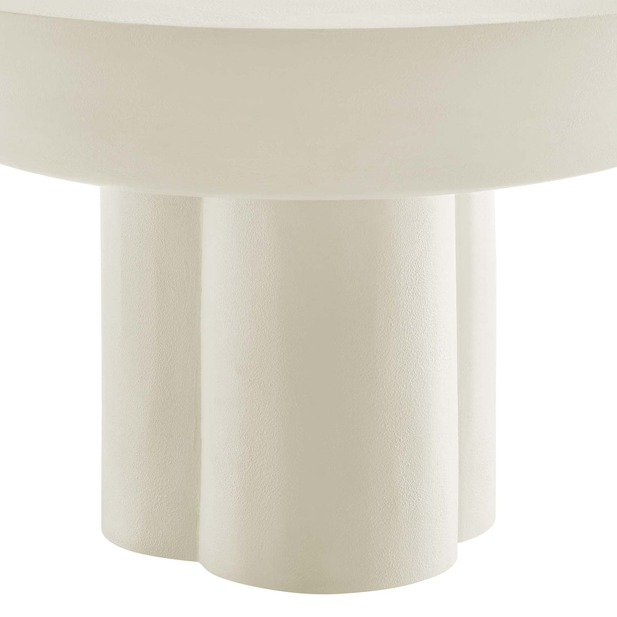 Caspian Round Concrete Coffee Table by Modway, beige concrete pedestal with rounded base on Tampa Home & Garden Store