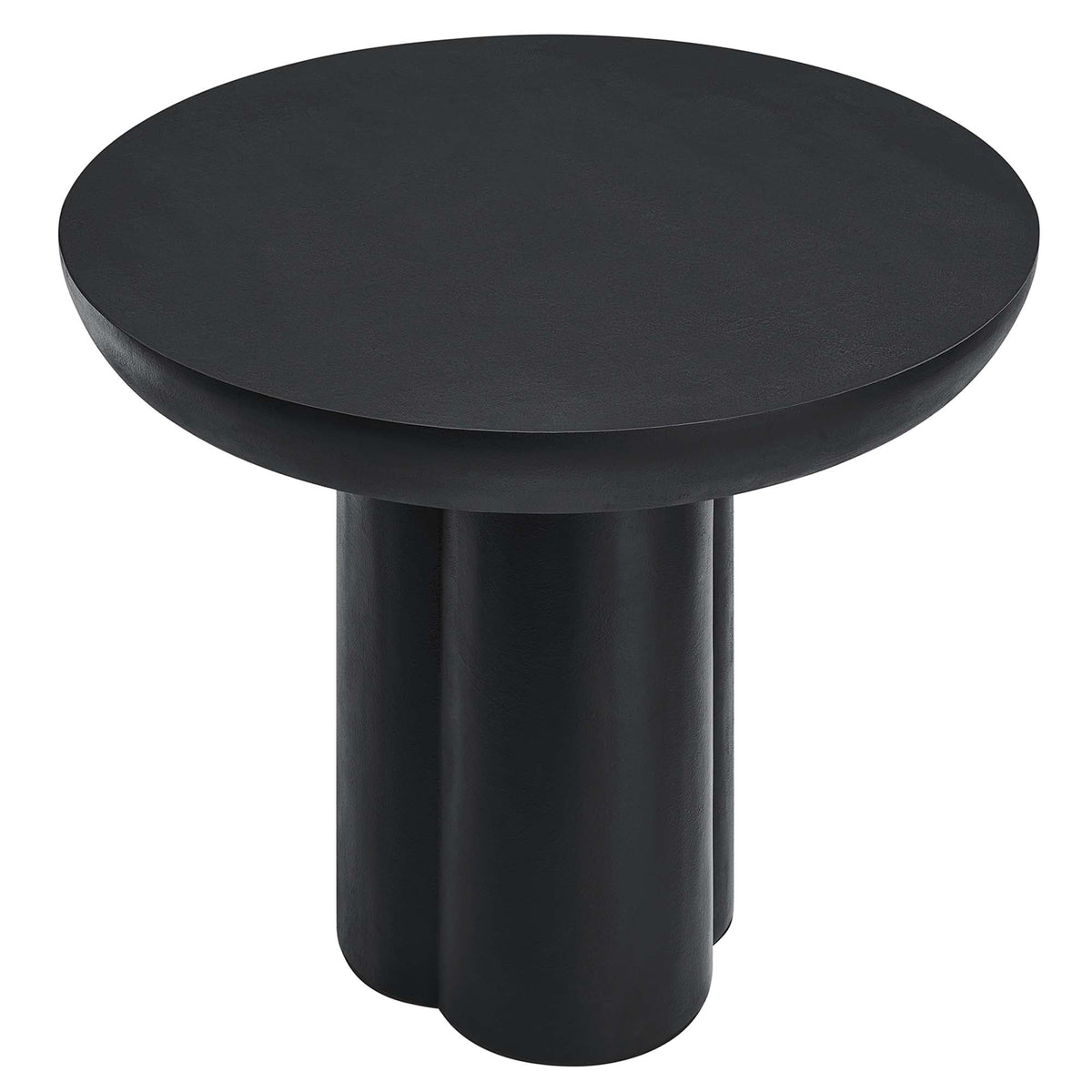 Caspian 40in Round Concrete Dining Table black top on a cylindrical pedestal base by Modway on Tampa Home & Garden Store