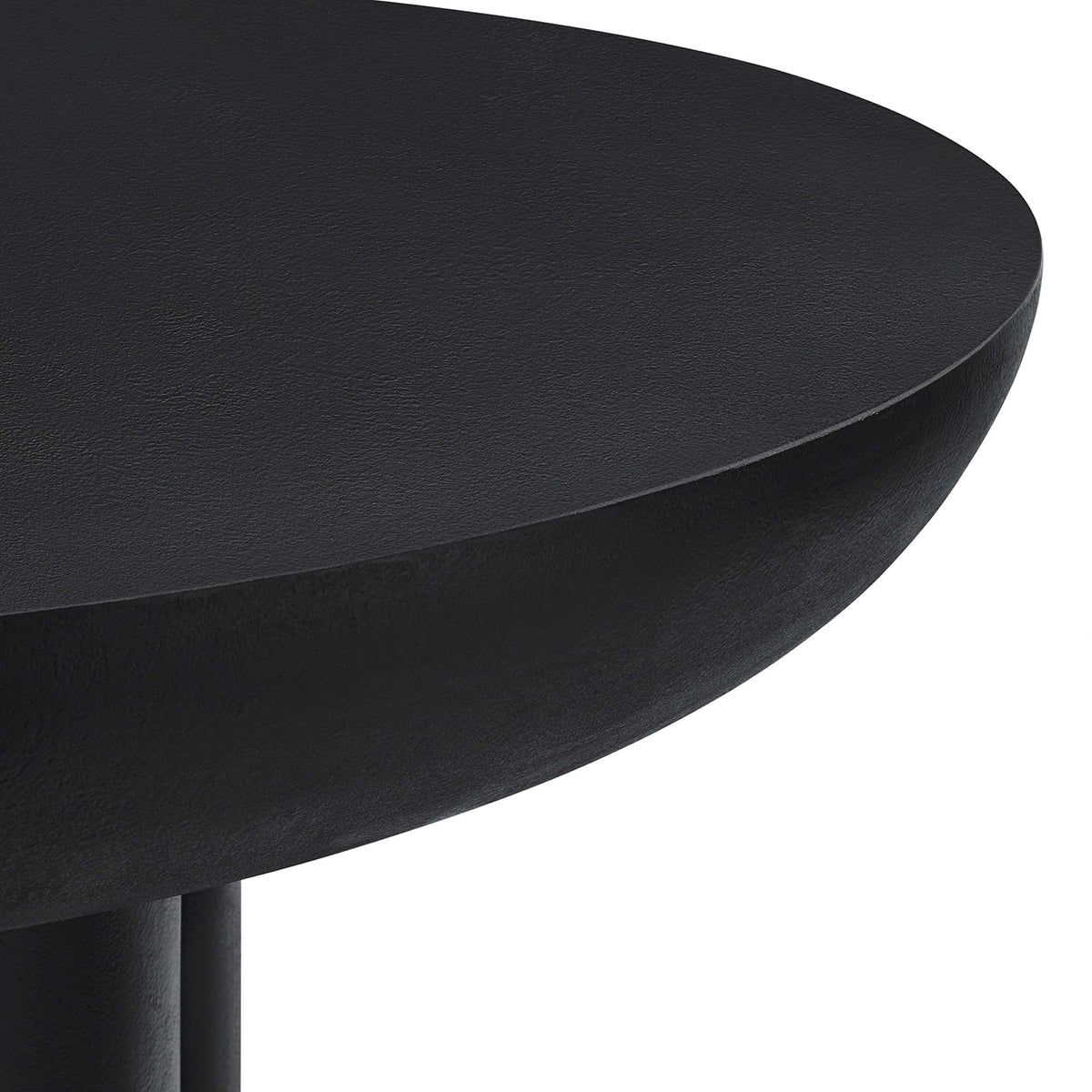 Modway Caspian 40in round concrete dining table, black textured surface with curved edge on Tampa Home & Garden Store