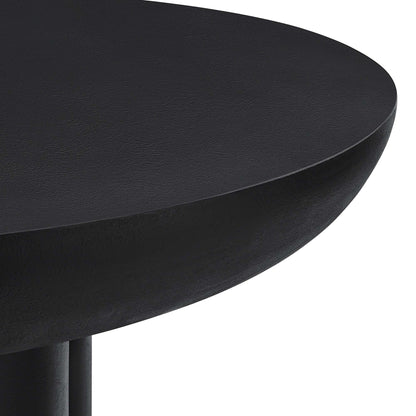 Modway Caspian 40in round concrete dining table, black textured surface with curved edge on Tampa Home & Garden Store