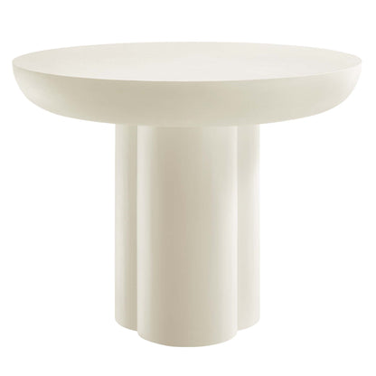 Caspian 40-inch round concrete dining table by Modway with a white pedestal base on Tampa Home & Garden Store
