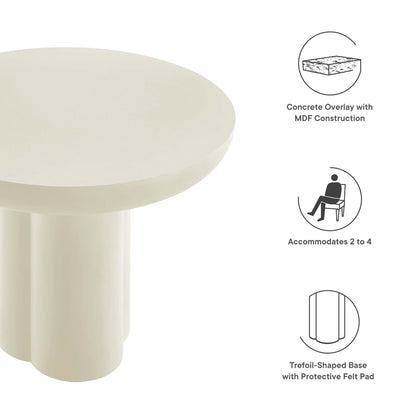 Caspian 40in round concrete dining table by Modway with beige tabletop and pedestal base on Tampa Home & Garden Store