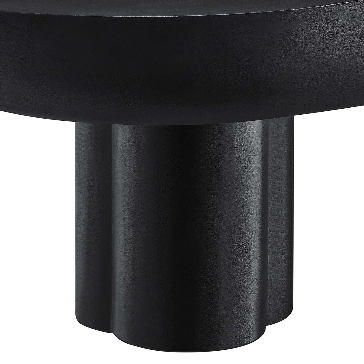 Caspian Oval Concrete Coffee Table by Modway black oval table with thick cylindrical pedestal base on Tampa Home & Garden Store