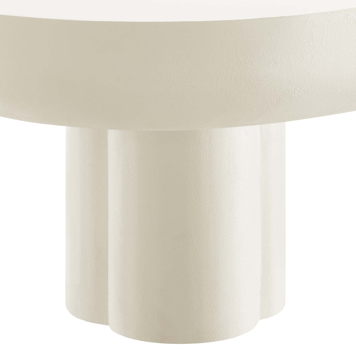 Caspian Oval Concrete Coffee Table by Modway ivory textured concrete pedestal base on Tampa Home & Garden Store