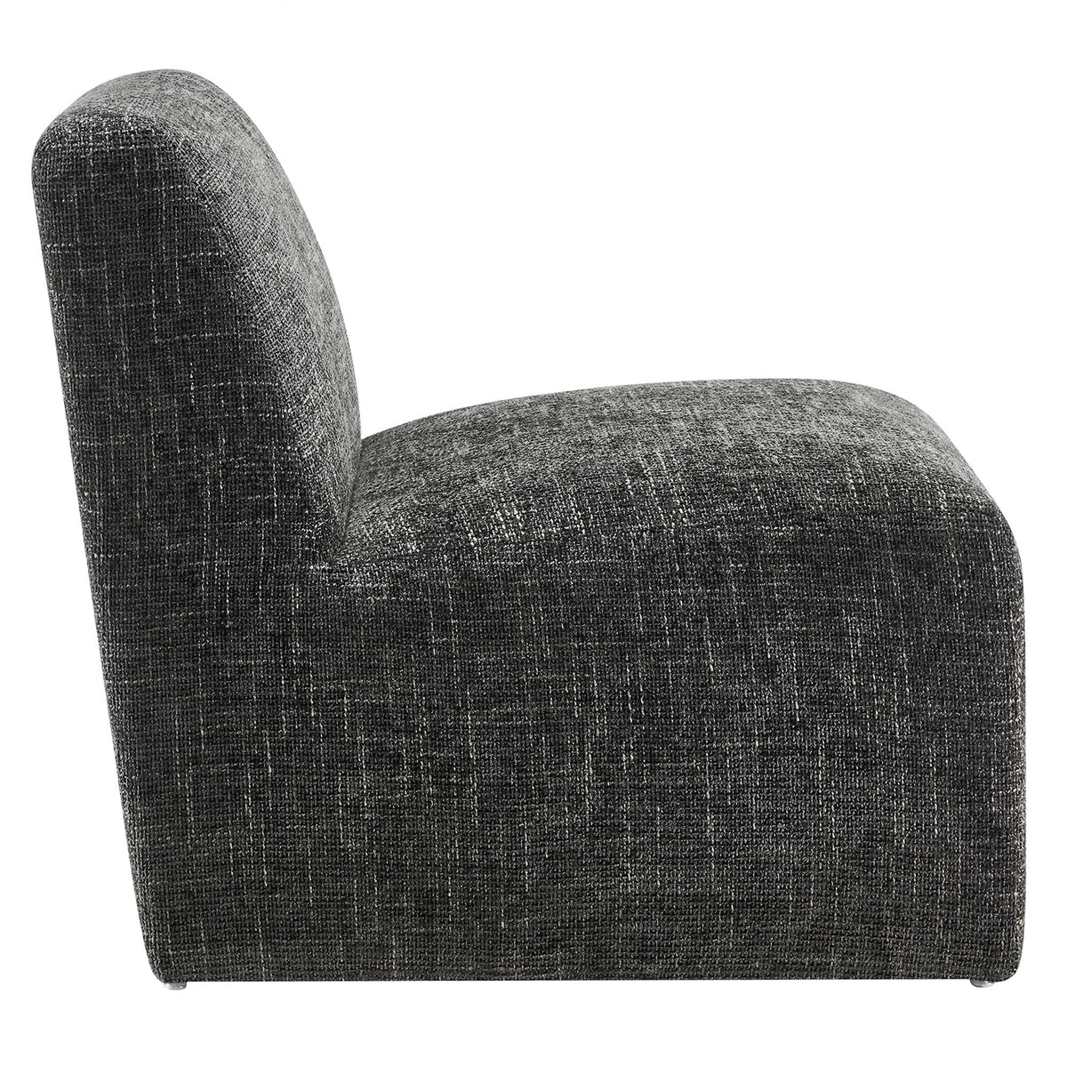 Amita Chenille Upholstered Accent Chair dark gray fabric with curved back HouseOfZazla on Tampa Home & Garden Store