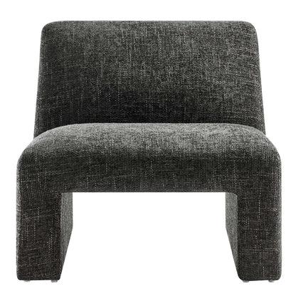 Amita Chenille Upholstered Accent Chair by Modway, charcoal gray textured upholstery on Tampa Home & Garden Store