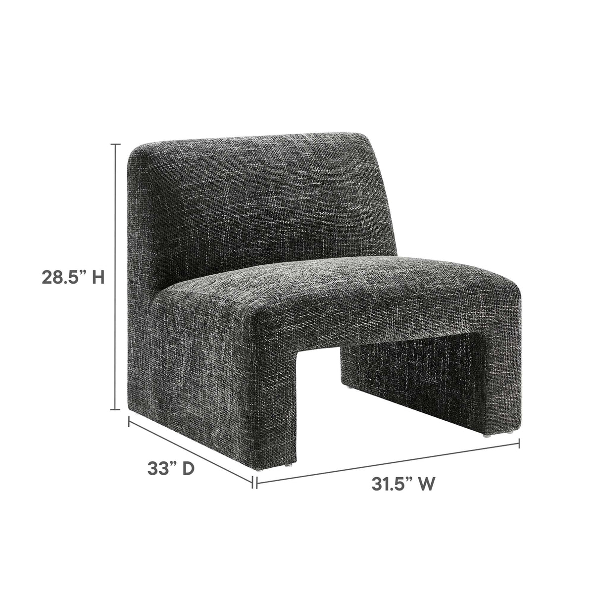 Amita Chenille Upholstered Accent Chair dark gray chenille fabric by Modway on Tampa Home & Garden Store