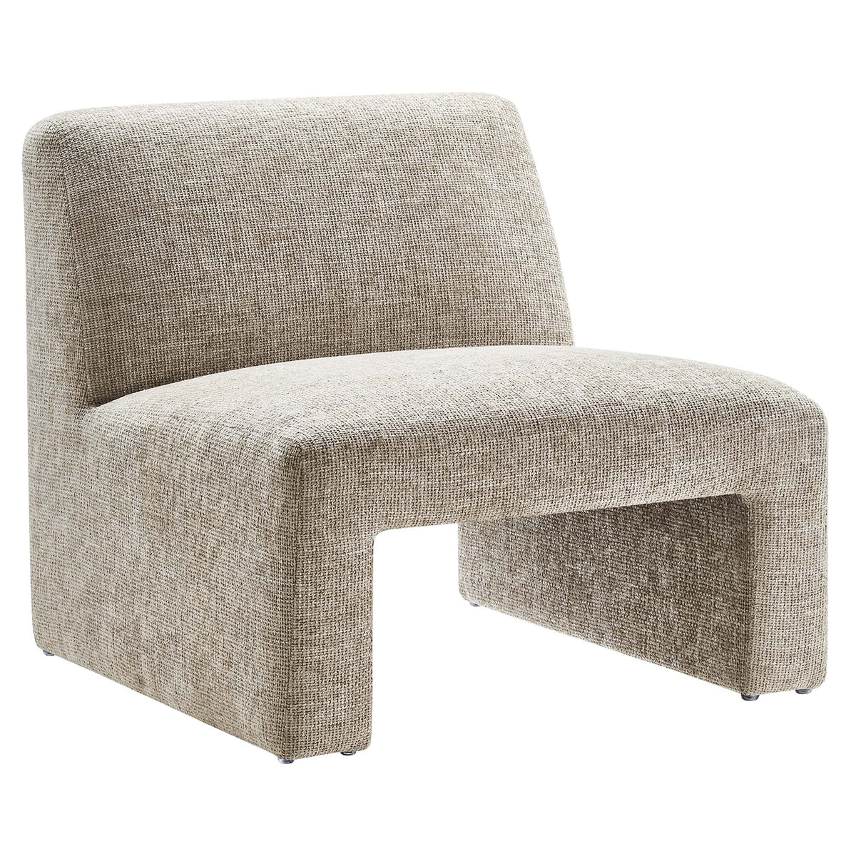 Amita Chenille Upholstered 2-piece Accent Chair and ottoman in beige chenille fabric by Modway on Tampa Home & Garden Store