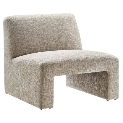 Amita Chenille Upholstered 2-piece Accent Chair and ottoman in beige chenille fabric by Modway on Tampa Home & Garden Store