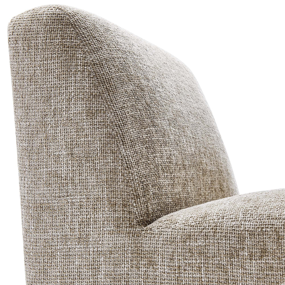 Amita Chenille Upholstered Accent Chair beige textured fabric close-up on Tampa Home & Garden Store