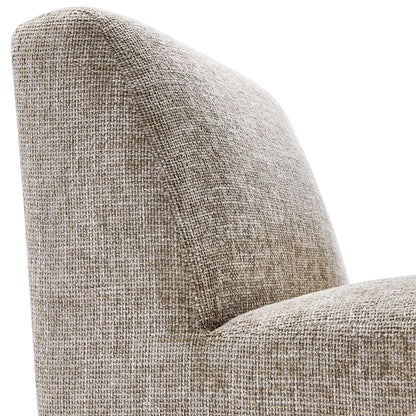 Amita Chenille Upholstered Accent Chair beige textured fabric close-up on Tampa Home & Garden Store