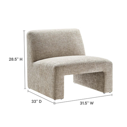 Amita Chenille Upholstered Accent Chair by Modway in beige chenille fabric on Tampa Home & Garden Store