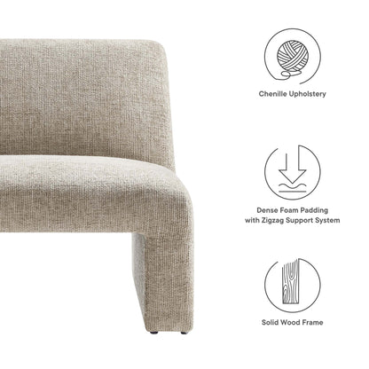 Amita Chenille Upholstered Accent Chair in beige chenille fabric by Modway for HouseOfZazla on Tampa Home & Garden Store
