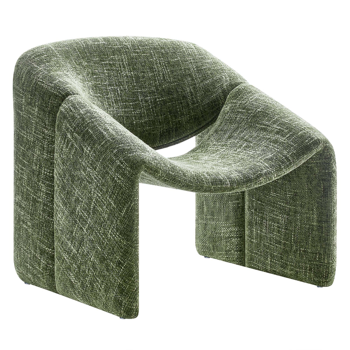Vivi Chenille Upholstered Accent Chair green textured chenille fabric with curved arms HouseOfZazla on Tampa Home & Garden Store