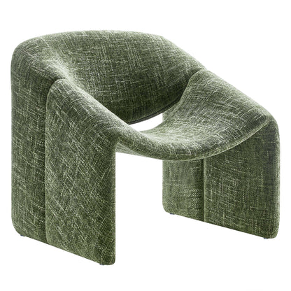Vivi Chenille Upholstered Accent Chair green textured chenille fabric with curved arms HouseOfZazla on Tampa Home & Garden Store