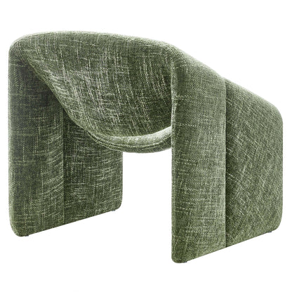 Accent chair Vivi Chenille Upholstered by Modway, green chenille with sculptural looped arms on Tampa Home & Garden Store