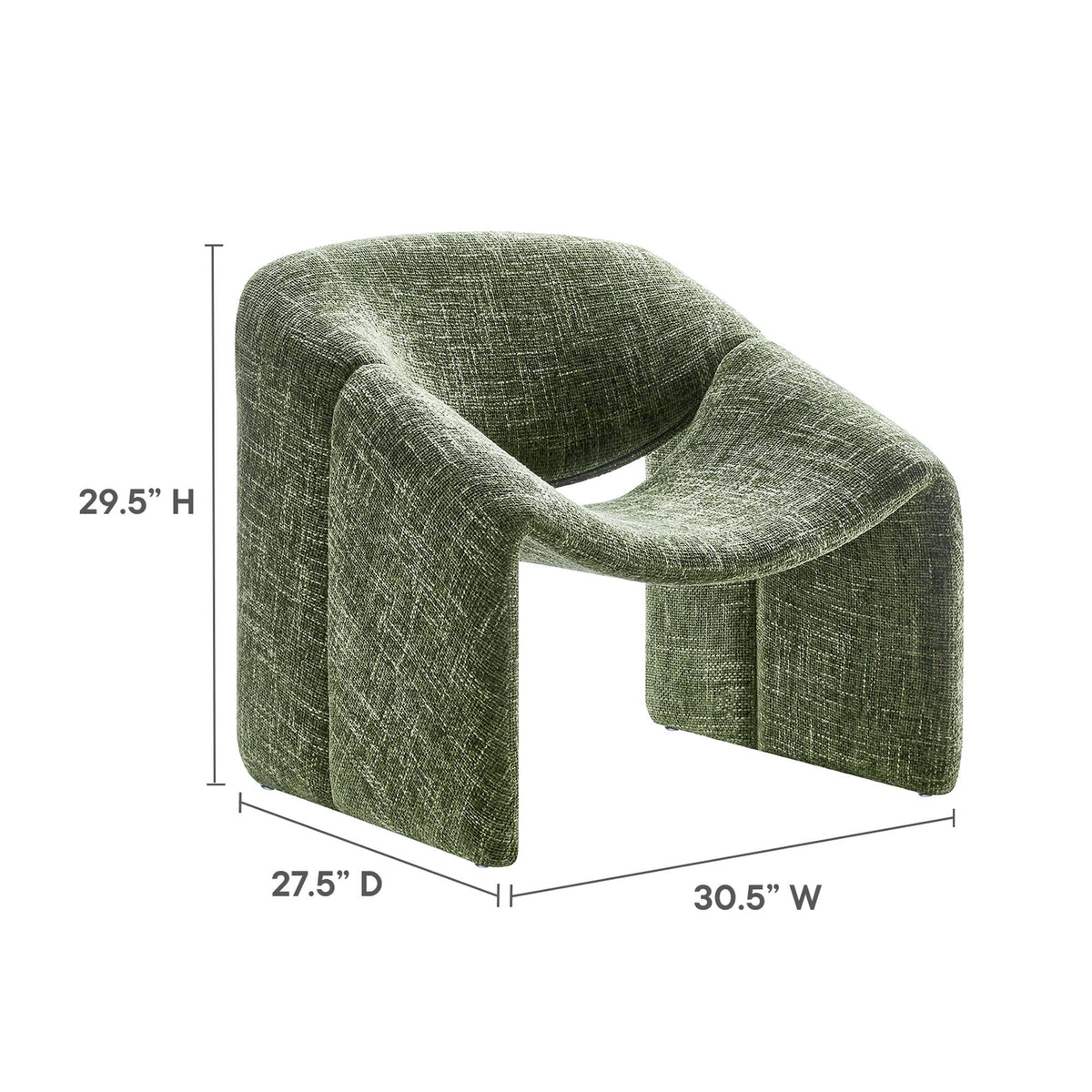 Vivi Chenille Upholstered Accent Chair by Modway in green chenille fabric on Tampa Home & Garden Store