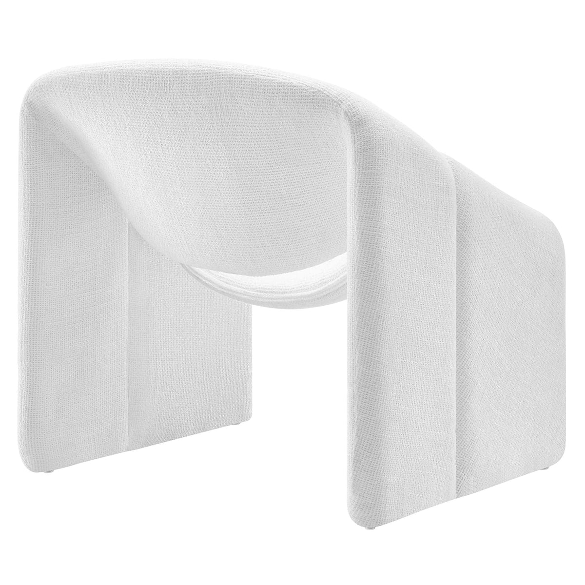 Vivi Chenille Upholstered Accent Chair by Modway in soft white chenille fabric on Tampa Home & Garden Store