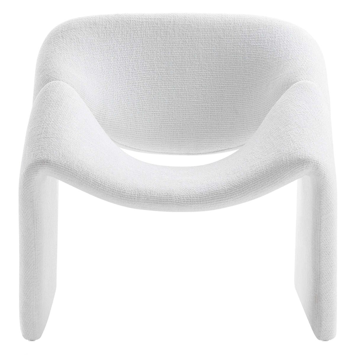 Vivi Chenille Upholstered Accent Chair white fabric with rounded arms by Modway on Tampa Home & Garden Store