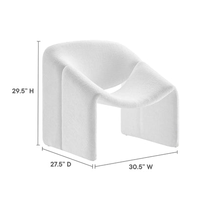 Vivi Chenille Upholstered Accent Chair by Modway, light gray fabric, HouseOfZazla, 29.5H x 27.5D x 30.5W on Tampa Home & Garden Store