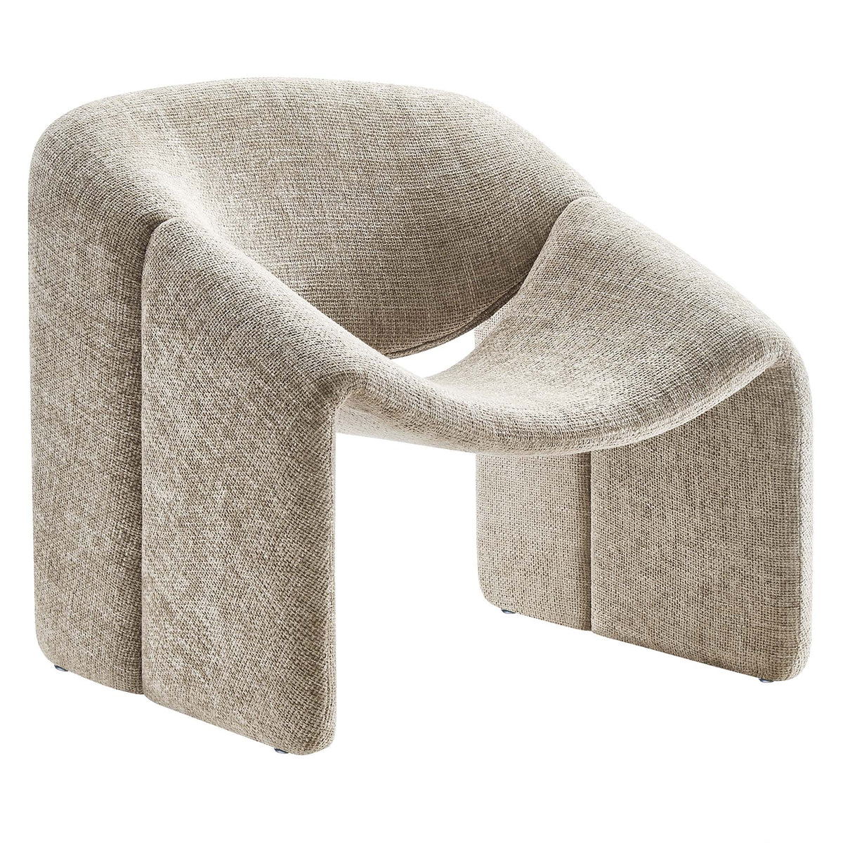 Vivi Chenille Upholstered Accent Chair beige fabric curved arms by Modway on Tampa Home & Garden Store