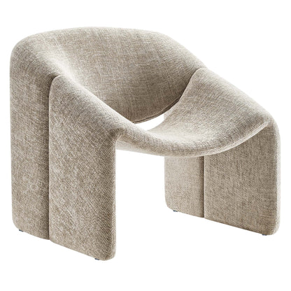 Vivi Chenille Upholstered Accent Chair beige fabric curved arms by Modway on Tampa Home & Garden Store