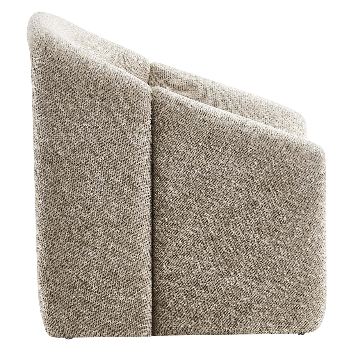 Vivi Chenille Upholstered Accent Chair beige textured fabric close-up by Modway on Tampa Home & Garden Store