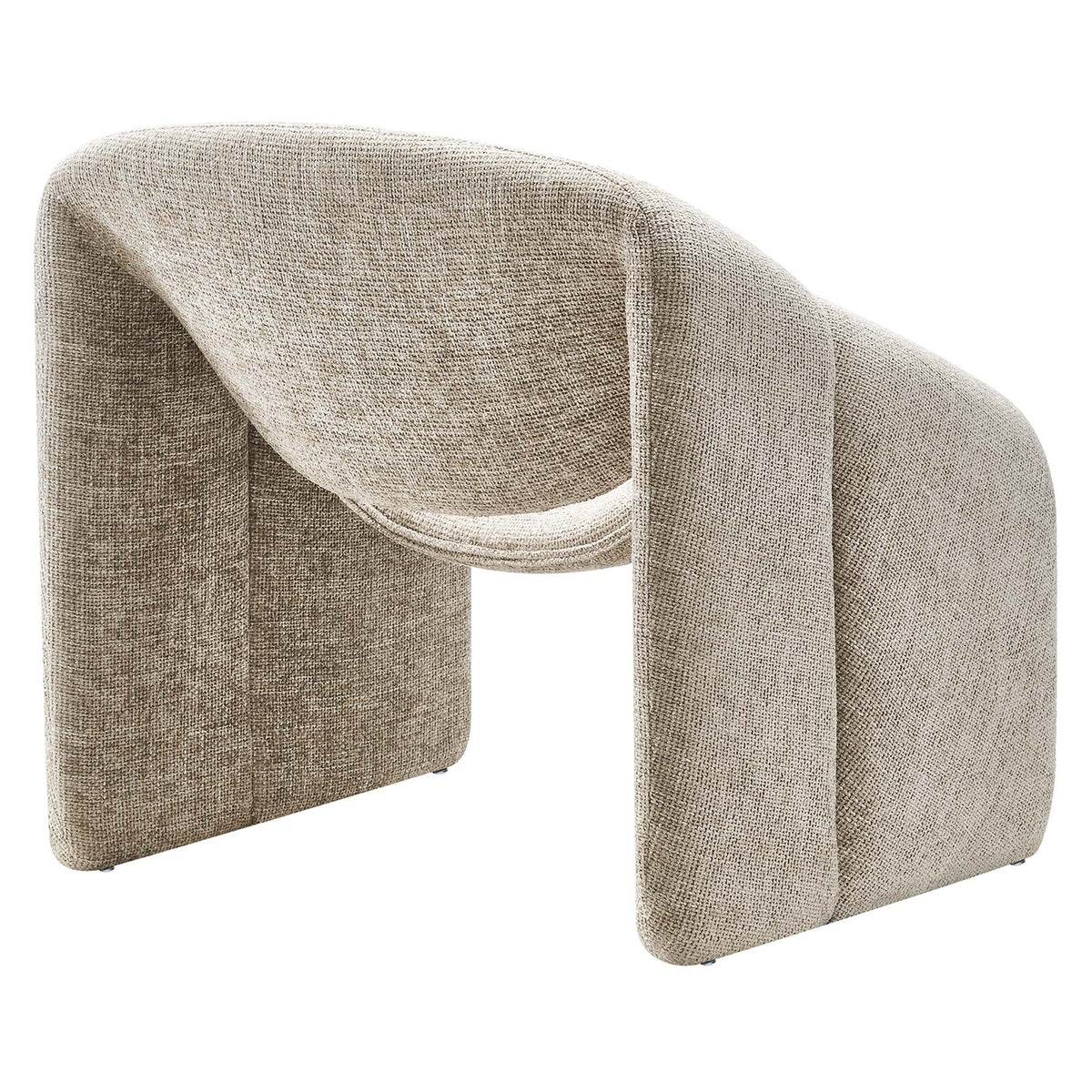 Vivi Chenille Upholstered Accent Chair by Modway beige chenille fabric with curved arms on Tampa Home & Garden Store