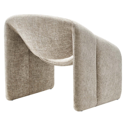 Vivi Chenille Upholstered Accent Chair by Modway beige chenille fabric with curved arms on Tampa Home & Garden Store
