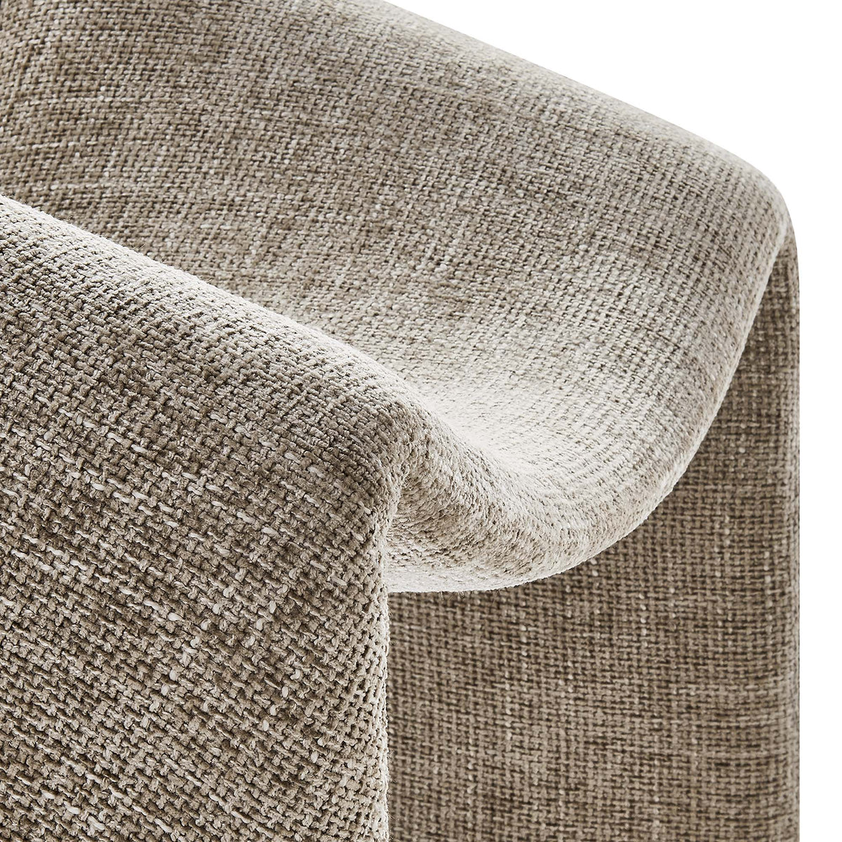 Vivi Chenille Upholstered Accent Chair beige chenille fabric close-up by Modway on Tampa Home & Garden Store