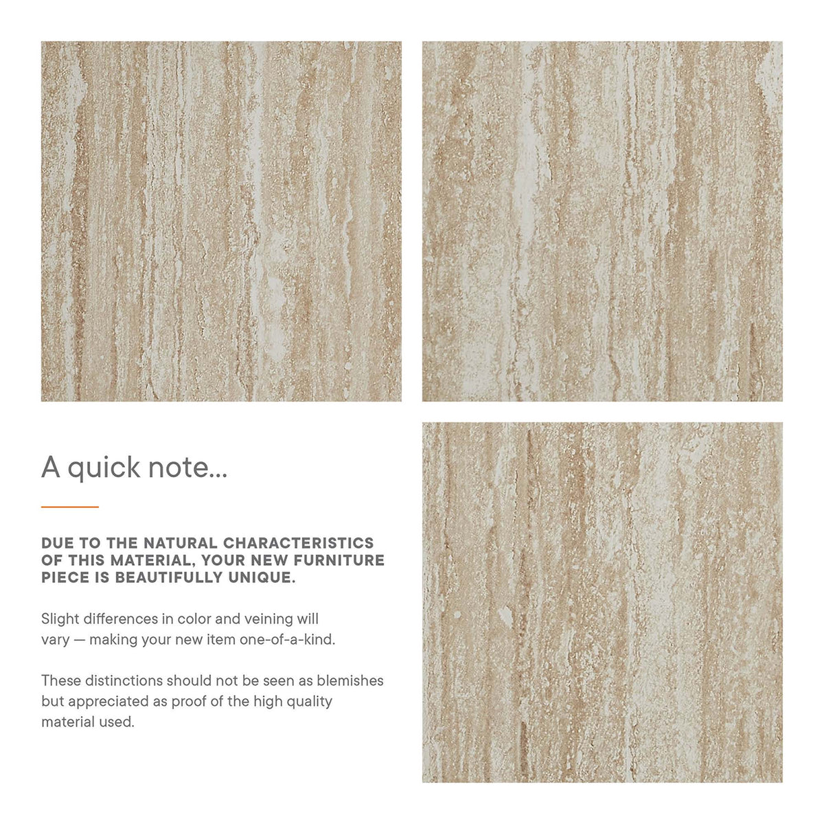 Mirella faux travertine console table beige textured panels by Modway on Tampa Home & Garden Store