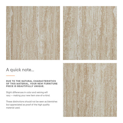 Mirella faux travertine console table beige textured panels by Modway on Tampa Home & Garden Store