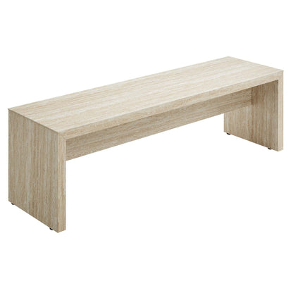 Mirella 62 inch Faux Travertine Long Bench, light travertine finish, Modway, HouseOfZazla on Tampa Home & Garden Store