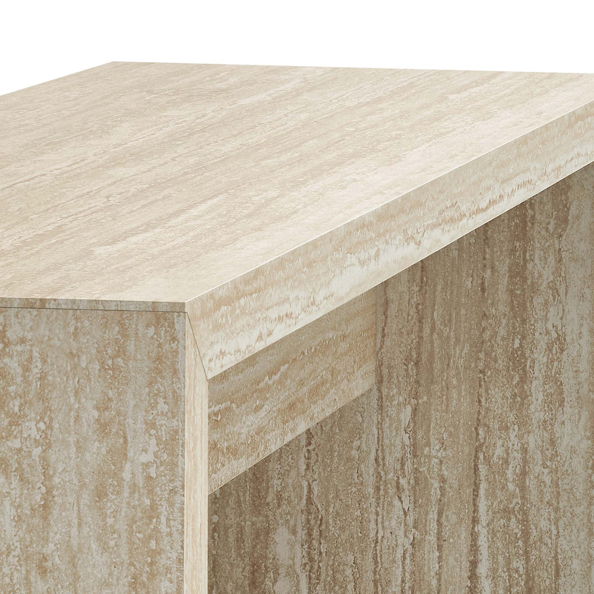 Mirella 53.5in faux travertine indoor bench by Modway in beige finish on Tampa Home & Garden Store