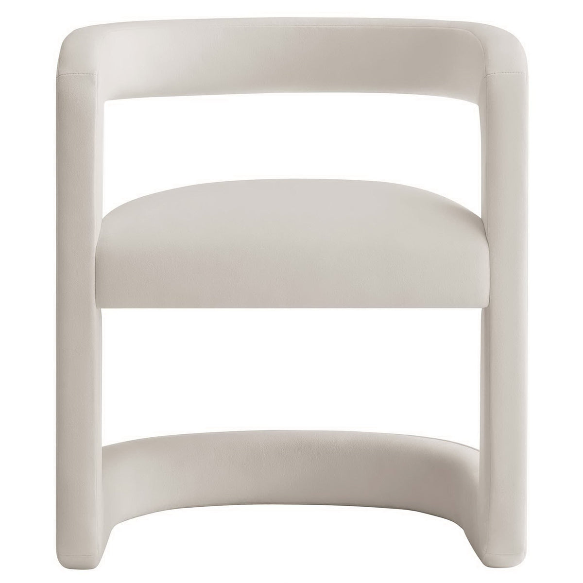Winslow Barrel Performance Velvet Dining Chair by Modway in ivory velvet with curved back on Tampa Home & Garden Store