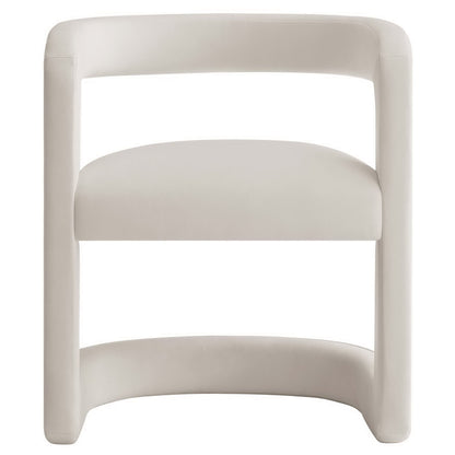 Winslow Barrel Performance Velvet Dining Chair by Modway in ivory velvet with curved back on Tampa Home & Garden Store