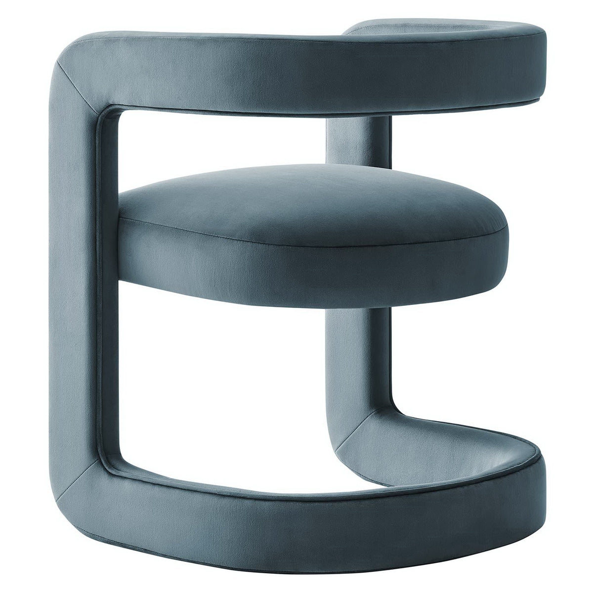 Winslow Barrel Performance Velvet Dining Chair in blue velvet with curved back by Modway on Tampa Home & Garden Store