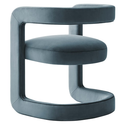 Winslow Barrel Performance Velvet Dining Chair in blue velvet with curved back by Modway on Tampa Home & Garden Store