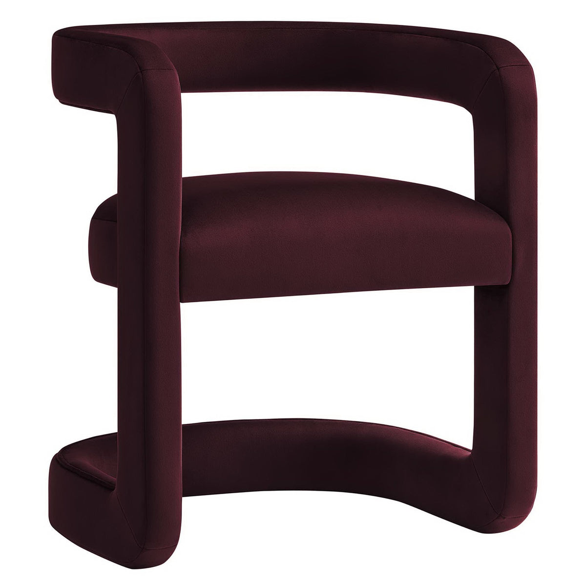 Winslow Barrel Performance Velvet Dining Chair by Modway in burgundy with curved arms on Tampa Home & Garden Store