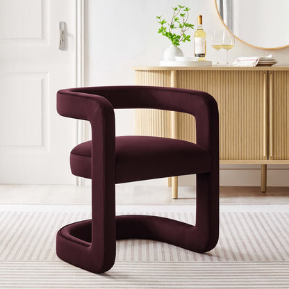 Winslow Barrel Performance Velvet Dining Chair by Modway in burgundy on Tampa Home & Garden Store